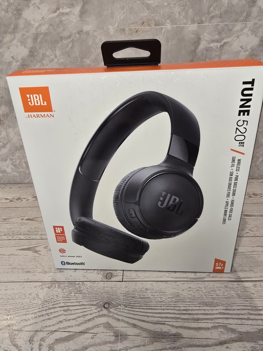 JBL Tune 520BT Wireless On-Ear Headphones - Black